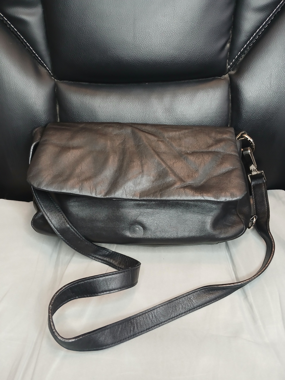 Etienne Aigner Black Leather Crossbody Shoulder Bag